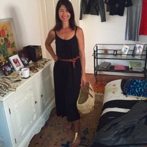 Casual black dress with knotted belt