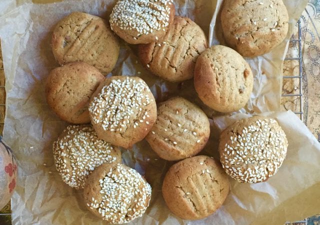 Chai, date and sesame biscuits