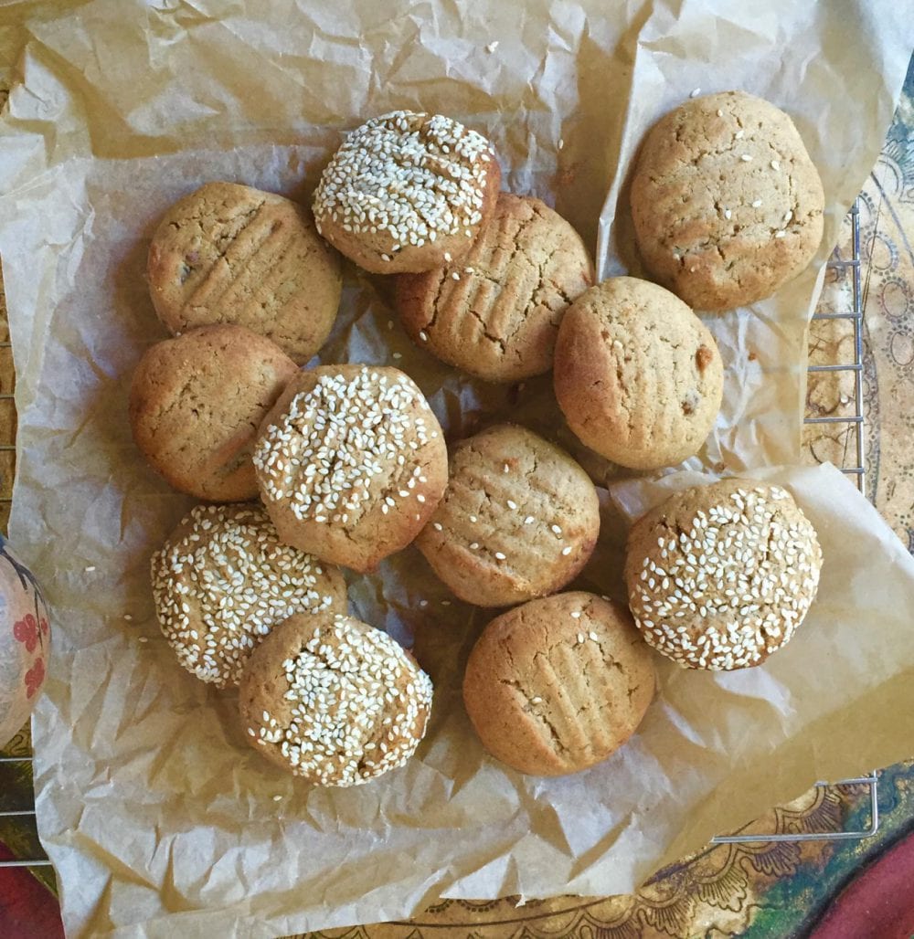 Chai, date and sesame biscuits