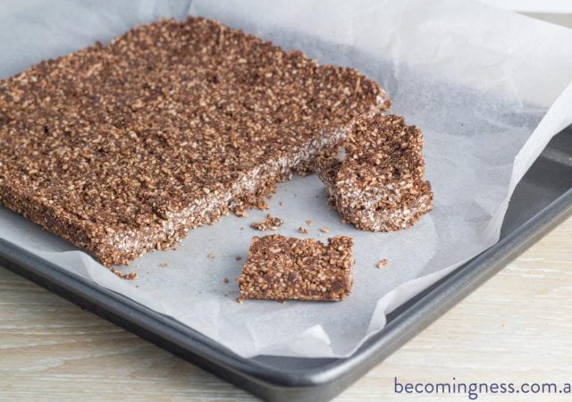 Nut free chocolate and coconut slice becomingness